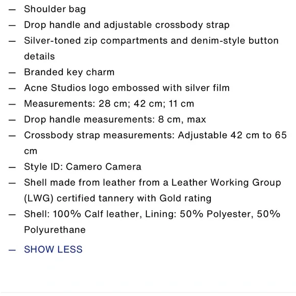 Acne Studio Camero Black Leather Camera Shoulder Bag - Picture 14 of 14